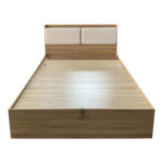 Double bed Akvare with storage mdf in natural color 150x200cm - Image 4