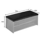 Shoe cabinet stool Kiana 6 pairs in natural color 80x32x44cm - Слика 3