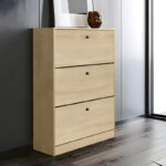 Warat 3 shoe Cabinet in natural color 80x24x112cm - Image 2