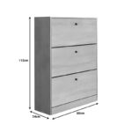 Warat 3 shoe Cabinet in natural color 80x24x112cm - Image 3