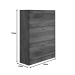 Warat 3 shoe Cabinet in walnut color 80x24x112cm - Image 2
