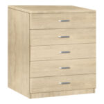 Комода Gioko со 5 фиоки во природна нијанса 80x40x100 см