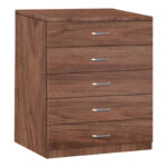 Комода Gioko со 5 фиоки во нијанса на орев 80x40x100 см