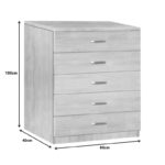 Gioko chest of drawers with 5 drawers in walnut shade 80x40x100cm - Слика 4