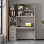 Computer desk-bookcase Citoro mdf in beige color 120x50x180cm - Слика 2