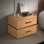 Sonlen bedside table mdf in oak color 60x40x44.5cm - Image 2