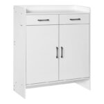 Газен полица за чевли од 12 пара со фиоки во бела боја 80x33x100 см