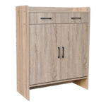 Gazen 12-pair shoe rack with drawers in natural color 80x33x100cm