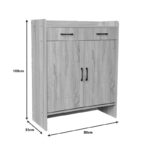 Gazen 12-pair shoe rack with drawers in natural color 80x33x100cm - Image 5