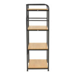 Floor-standing shelf Depo black metal-mdf in oak shade 60x40x120cm - Слика 2