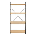 Floor-standing shelf Depo black metal-mdf in oak shade 60x40x120cm - Слика 3