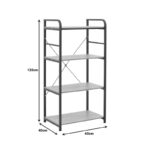 Floor-standing shelf Depo black metal-mdf in oak shade 60x40x120cm - Слика 6