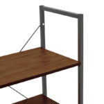 Floor-standing shelf with cabinet Kuili metal black-mdf in walnut shade 60x36x121cm - Image 6