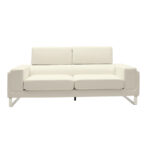 3 seater sofa Shea PU ivory-inox 198x80x87cm - Слика 3