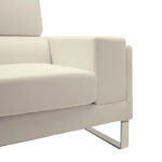 3 seater sofa Shea PU ivory-inox 198x80x87cm - Слика 5