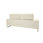 3 seater sofa Shea PU ivory-inox 198x80x87cm - Слика 6