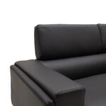 3 seater sofa Shea PU black-inox 198x80x87cm - Слика 3