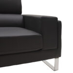 3 seater sofa Shea PU black-inox 198x80x87cm - Слика 4