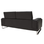 3 seater sofa Shea PU black-inox 198x80x87cm - Слика 5