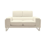 2 seat Sofa Shea PU ivory-inox 158x80x87cm - Слика 3