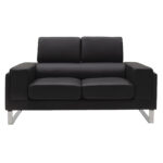 2 seater sofa Shea in black pu-inox 158x80x87cm - Слика 2