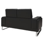2 seater sofa Shea in black pu-inox 158x80x87cm - Слика 5