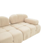 3-seater sofa Hypnotic with beige teddy fabric and two pillows 294x196x76cm - Image 5