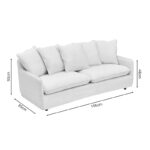 3-seater sofa Interest beige fabric with five pillows 196x85x90cm - Слика 5