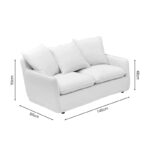 2-seater sofa Interest beige fabric with three pillows 140x85x90cm - Слика 4