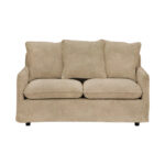Interest living room set 2 pcs fabric in beige shade with cushions - Image 4