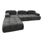 3-seater sofa Hypnotic I fabric in grey color 294x196x76cm