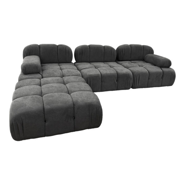 3-seater sofa Hypnotic I fabric in grey color 294x196x76cm