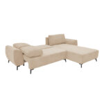 Three-seater sofabed with storage Settee Pakoworld fabric in beige color 286x204x93cm - Image 2