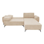 Three-seater sofabed with storage Settee Pakoworld fabric in beige color 286x204x93cm - Image 3