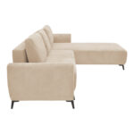 Three-seater sofabed with storage Settee Pakoworld fabric in beige color 286x204x93cm - Image 4