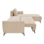 Three-seater sofabed with storage Settee Pakoworld fabric in beige color 286x204x93cm - Image 5