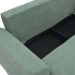 Three-seater sofabed with storage Settee Pakoworld fabric in mint color 286x204x93cm - Image 6