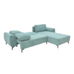 Three-seater sofabed with storage Settee Pakoworld fabric in blue color 286x204x93cm - Image 2