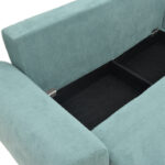 Three-seater sofabed with storage Settee Pakoworld fabric in blue color 286x204x93cm - Image 6