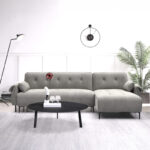 Three-seater reversible sofa bed Nuavid gray fabric 293x143x85cm - Слика 2