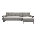 Three-seater reversible sofa bed Nuavid gray fabric 293x143x85cm - Слика 6