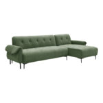 Three-seater reversible sofa bed Nuavid khaki green fabric 293x143x85cm