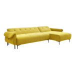 Three-seater reversible sofa bed Nuavid yellow fabric 293x143x85cm - Слика 4