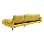Three-seater reversible sofa bed Nuavid yellow fabric 293x143x85cm - Слика 6