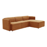 Reversible corner sofa Soofa orange fabric 270x163x74cm