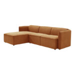 Reversible corner sofa Soofa orange fabric 270x163x74cm - Image 3