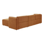 Reversible corner sofa Soofa orange fabric 270x163x74cm - Image 4