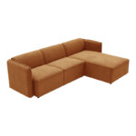 Reversible corner sofa Soofa orange fabric 270x163x74cm - Image 5