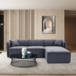 Reversible corner sofa Soofa grey fabric 270x163x74cm - Слика 2