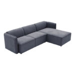 Reversible corner sofa Soofa grey fabric 270x163x74cm - Слика 3